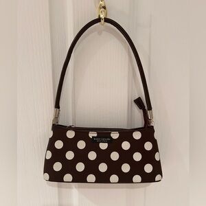 Rare KATE SPADE Brown with White Polka Dot Women Small Handbag